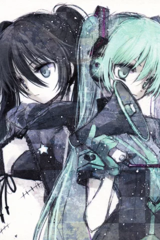 vocaloid, hatsune miku, black rock shooter, хацуне мику, вокалоид