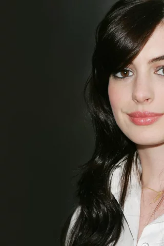 wallpapers, актриса, брюнетка, взгляд, серьги, anne hathaway, энн хэтэуэй, 19201200, девушка