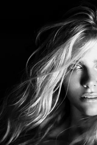 лицо, brooklyn decker, блондинка, черно-белый, волосы