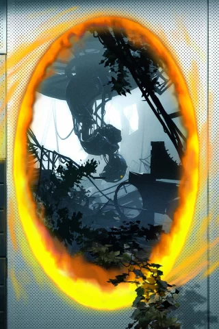 orange, portal 2, glados