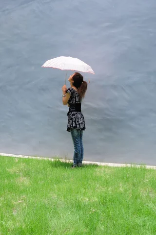 зонтик, японка, девушка, обои
