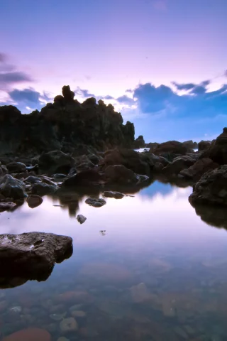 природа, вечер, камни, море, скалы