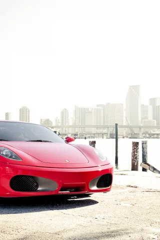 мост, передняя часть, феррари, ferrari, 360 three sixty forged, f430, небоскрёбы, красный