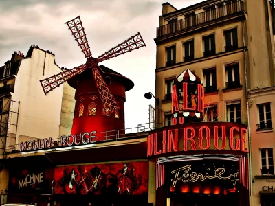 муленруж, дома, moulin rouge, город