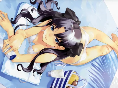 девушка, взгляд, fatestay night, tohsaka rin