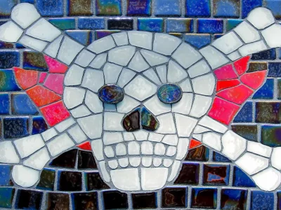 кости, черепок, мозайка