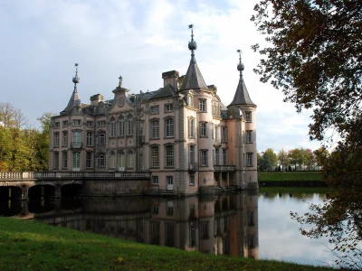 east flanders, aalter, belgium, poeke castle