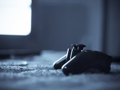приставка, игра, controller, ночь, управление, gamer, освещение, макро, джойстик, темнота