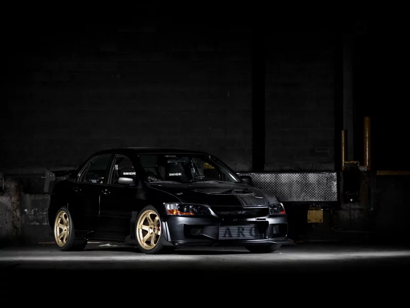 мицубиси, lancer, evolution 9, do luck, тюнинг, чёрный, mitsubishi, эволюшн, лансер