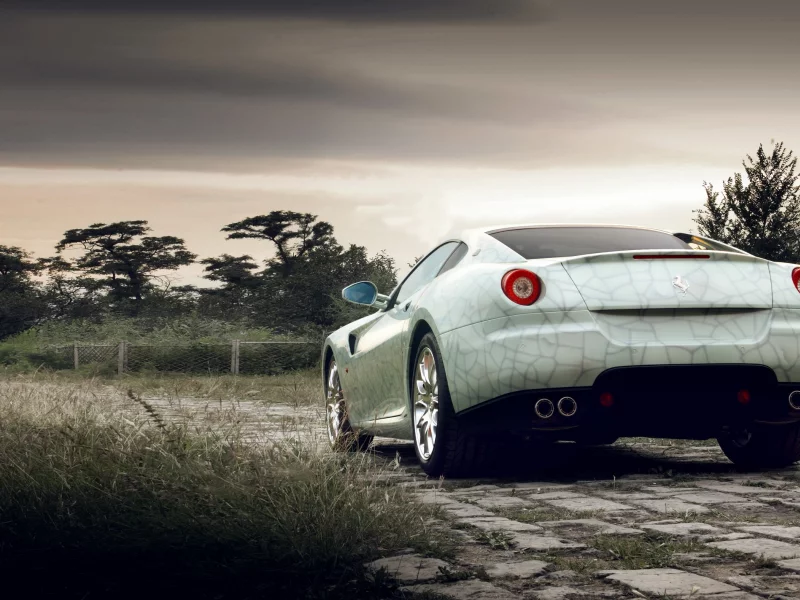 дорога, закат, ferrari