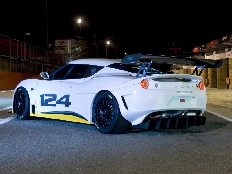 racecar, ночь, евора, лотус, боксы, lotus, evora, задняя часть, трасса, night, type 124, endurance