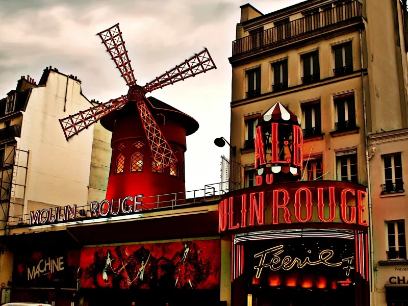 муленруж, дома, moulin rouge, город