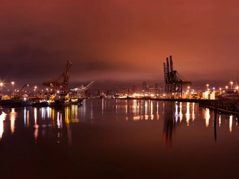 night, сиэтл, сша, seattle, залив, бухта, usa, вода, огни, harbour, ночь