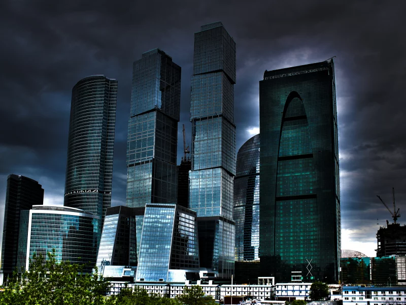высотки, стройка, дома, стекло, окна, краны, здания