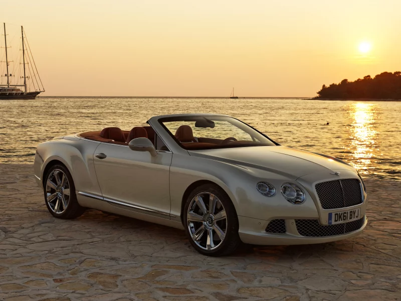 кабриолет, вода, continental, бентли, bentley, континентал, парусник, закат, гтц, закат, яхта, берег, солнце, небо, gtc