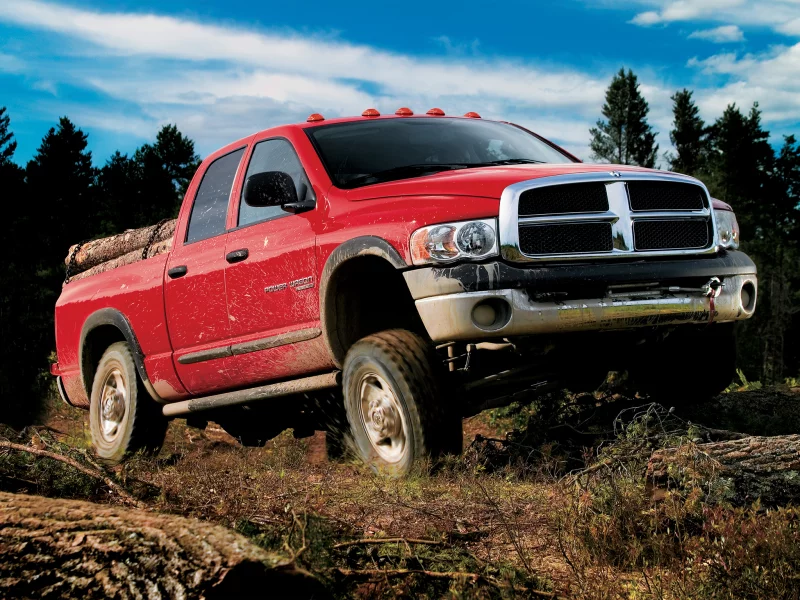 небо, грязь, power wagon, додж, рэм, quad cab, красный, деревья, внедорожник, целина, dodge, джип, пикап, ram, лес