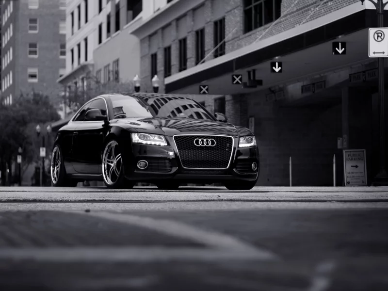 тюнинг, audi a5, черно-белое