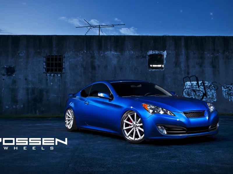стена, hyundai, blue, синий, vossen wheels, genesis, антенна, хёндай