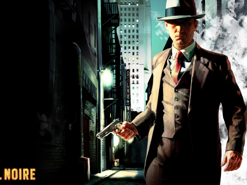 лос-анджелес, rockstar games, пистолет, la noire