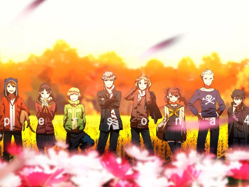 satonaka chie, tatsumi kanji, kujikawa rise, shirogane naoto, hanamura yousuke, narukami yuu, amagi yukiko, форма, школьники, persona 4 the animation, kuma