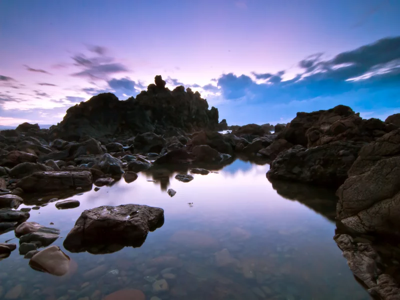 природа, вечер, камни, море, скалы