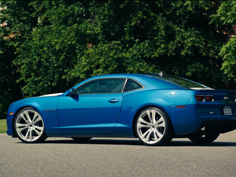 blue, cordon, деревья, ss, шевроле, задняя часть, синий, camaro, камаро, chevrolet, cr-1