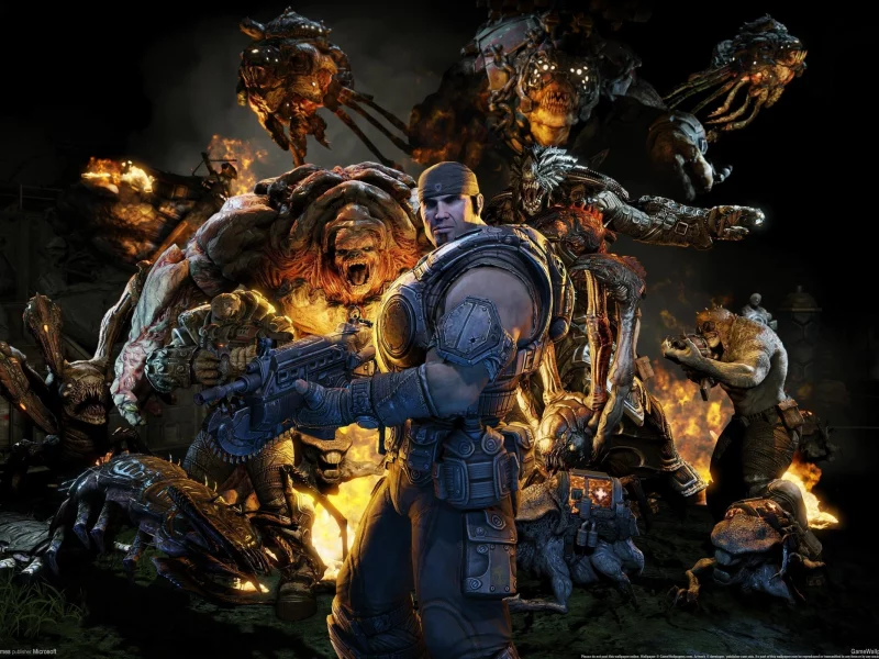 gears of war, lambent, marcus fenix, 3, монстры