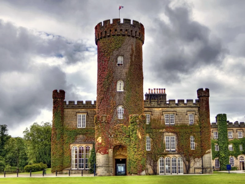 каменный, плющ, england, замок, англия, башня, замок суинтон