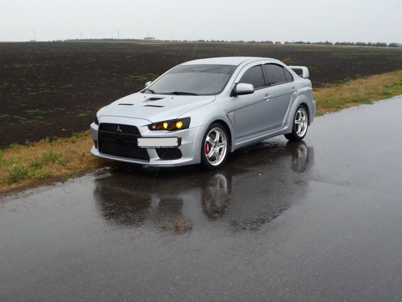 mitsubishi, x, lancer, серый
