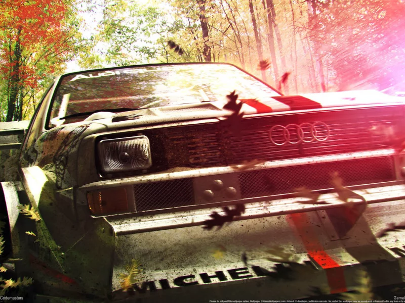 dirt 3, игра, машина, листья