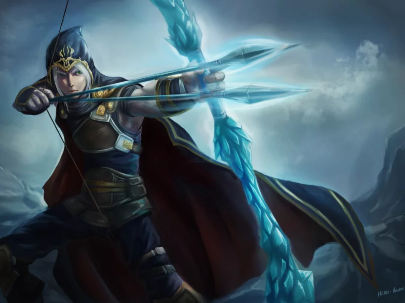 league of legends, лучник, арт, мужчина, капюшон, стрелы, лук