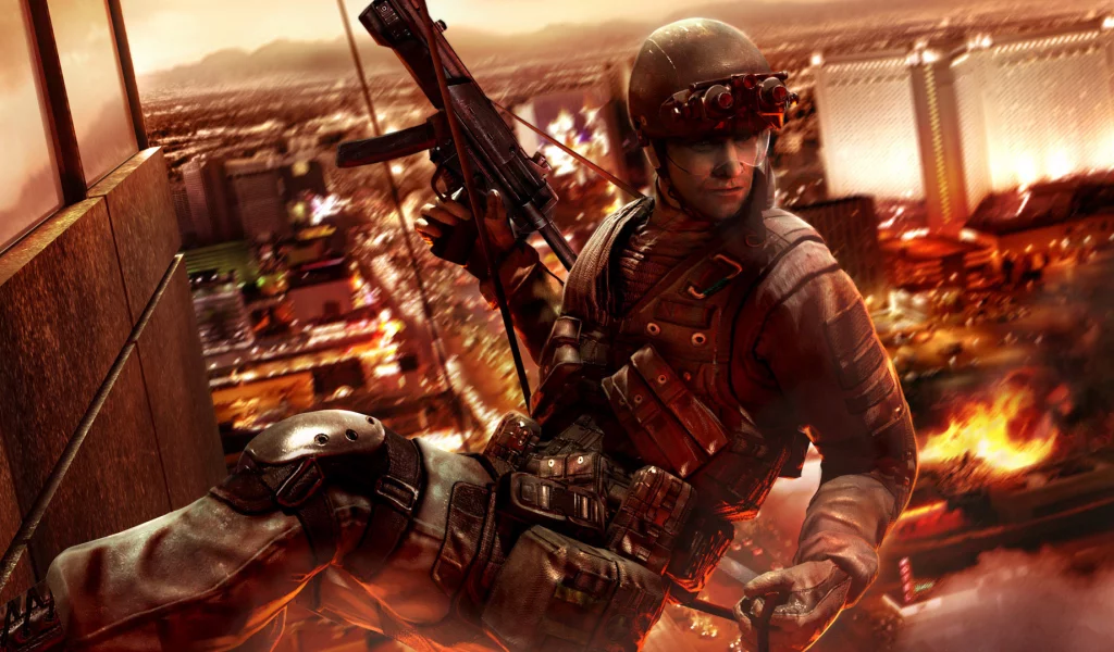 rainbow six, спецназ, мп5, огонь, вегас