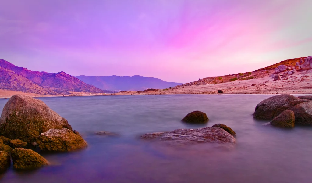 вода, камни, розовое, спокойствие, море