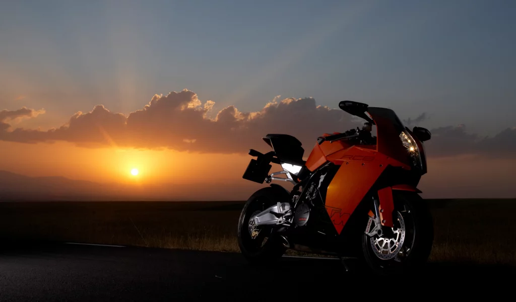 закат, ktm, облака, 1190, мотоцикл, rc8