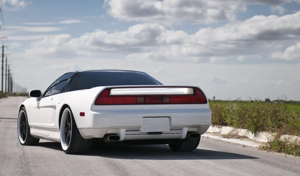 acura, white, белая, акура, nsx, задняя часть