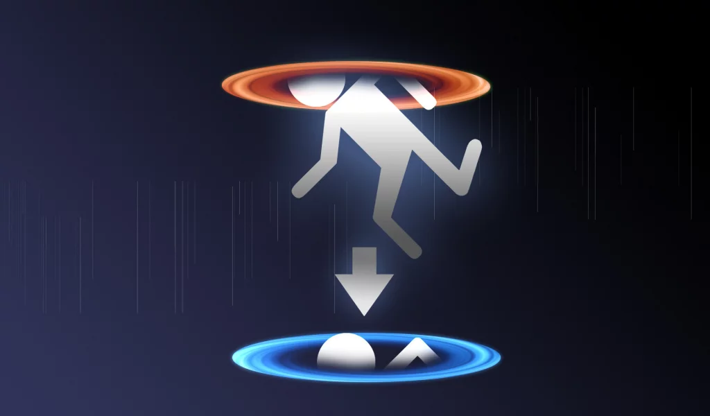 portal, портал, человечек