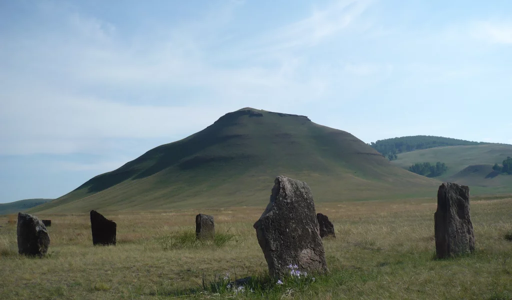 степи, хакассия, камни, могильник
