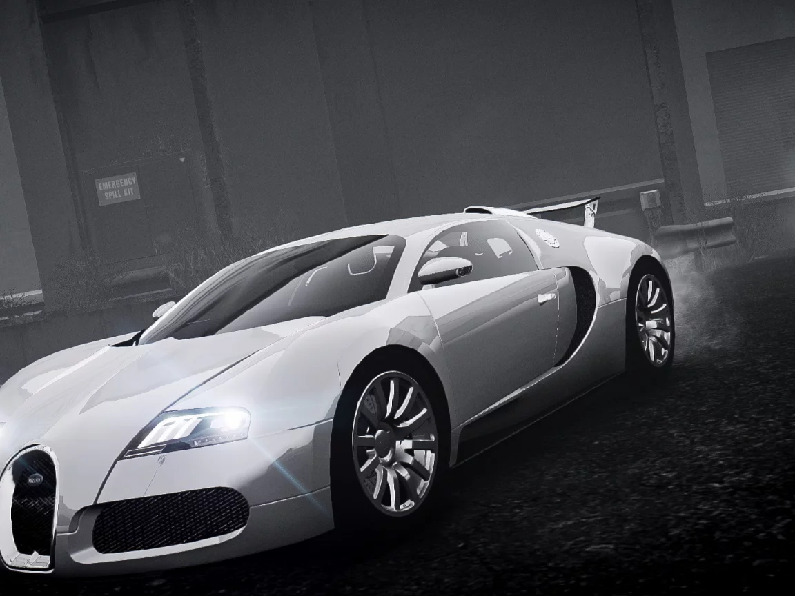 gta 4, туман, машина, bugatti veyron
