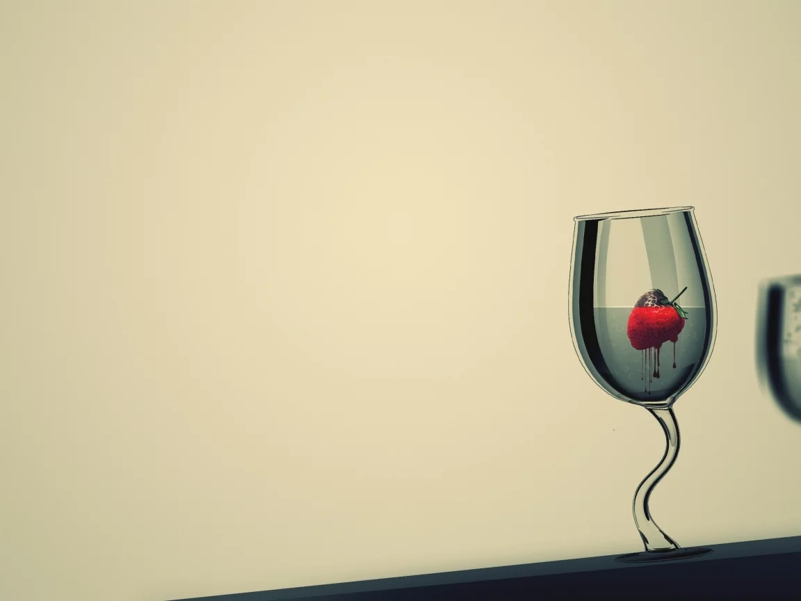 клубника, strawberry, drops, отражение, вода, water, краски, glass, капли, reflection, рисунок, бокал, picture, colors, 2560x1600