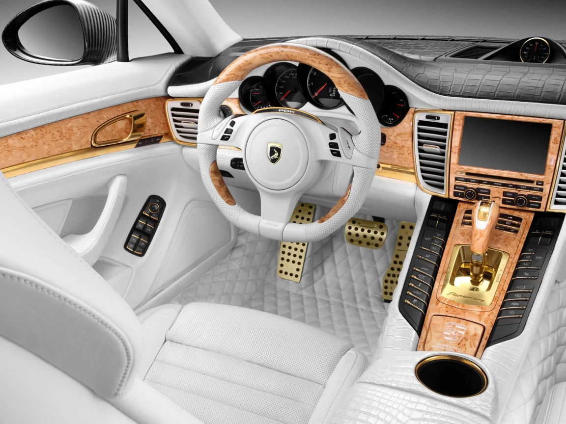 мечта, золото, крокодиловая, салон, panamera, кожа, porshe, эксклюзив