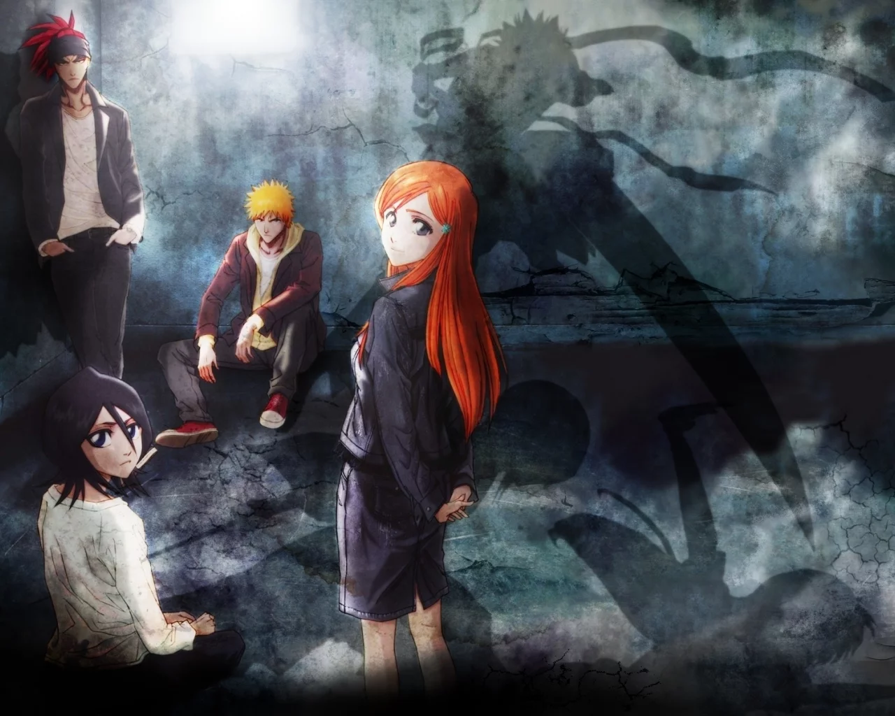 герои, abarai renji, куросаки ичиго, блич, bleach, иноуэ орихимэ, персонажи, kurosaki ichigo, rukia kuchiki, абарай ренджи, рукия кучики, арт, inoue orihime
