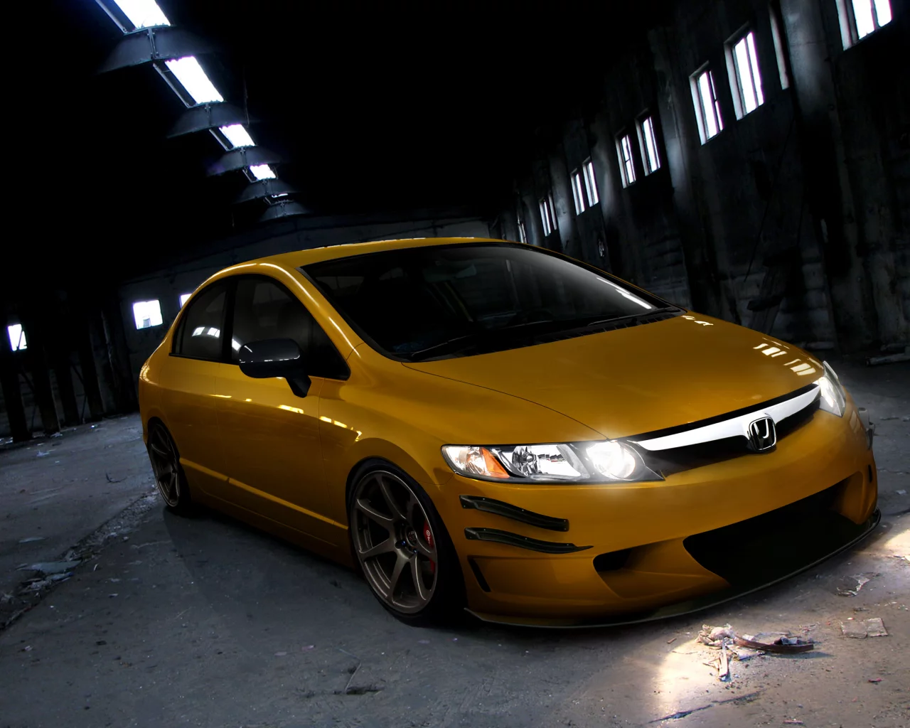 заброшенное здание, civic hybrid, honda, окна