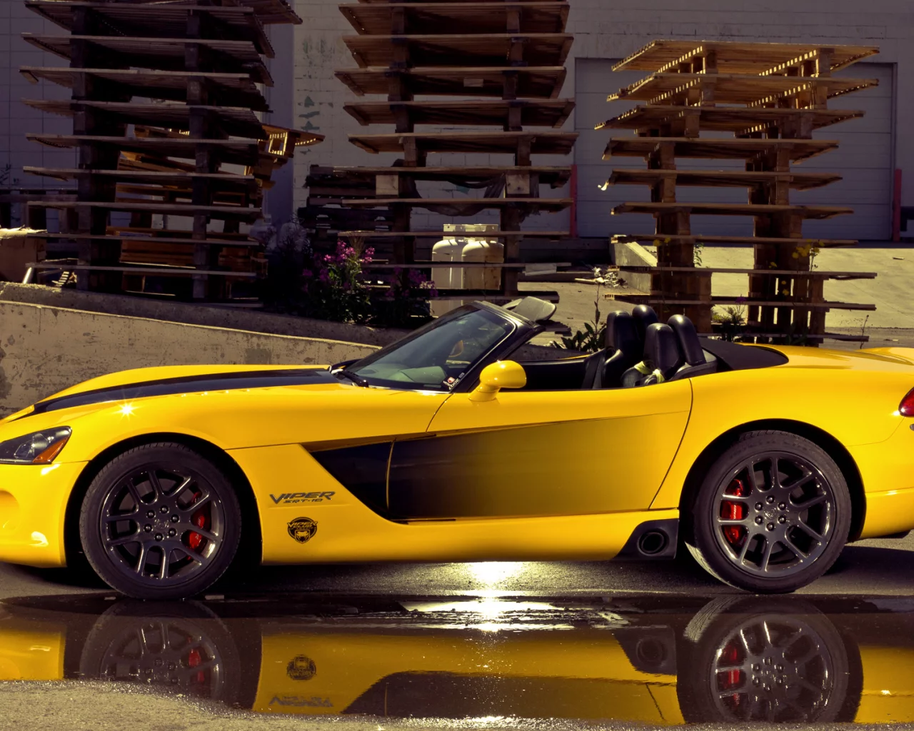 viper, dodge, желтый