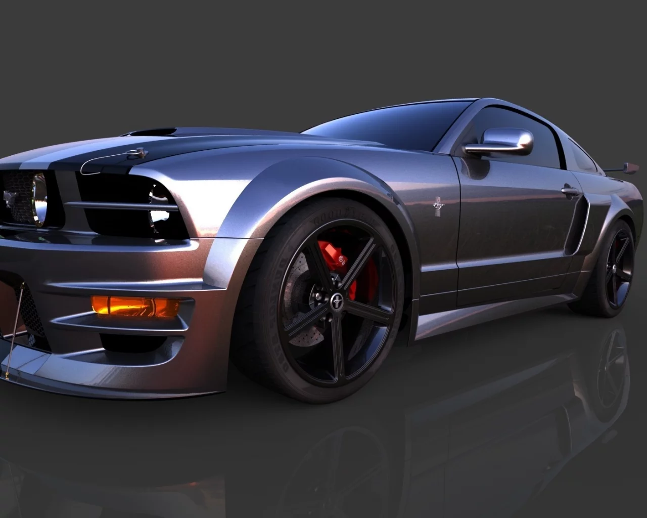 mustang, тюнинг, рендринг