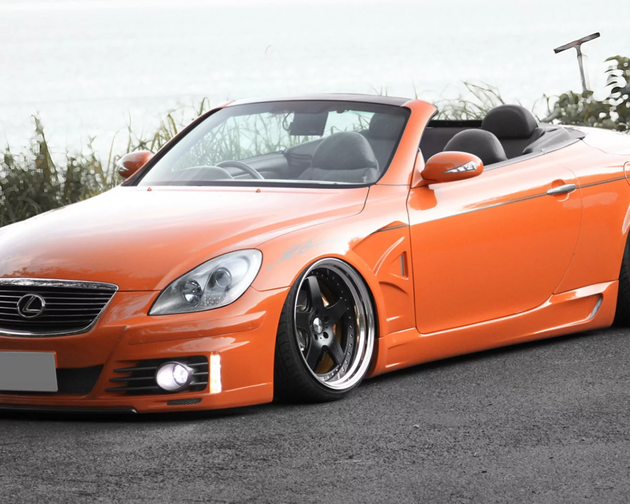 тюнинг, lexus, оранжевый, кабриолет, sc300, лексус, тачка