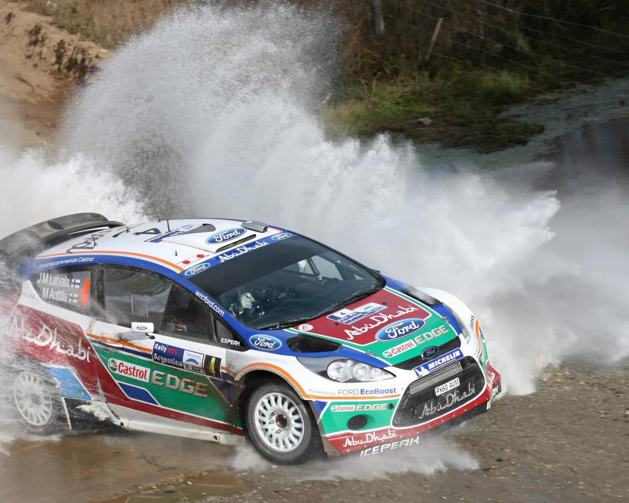 wrc, брызги, вода, fiesta, rs, ford, ралли, argentina, аргентина, rally