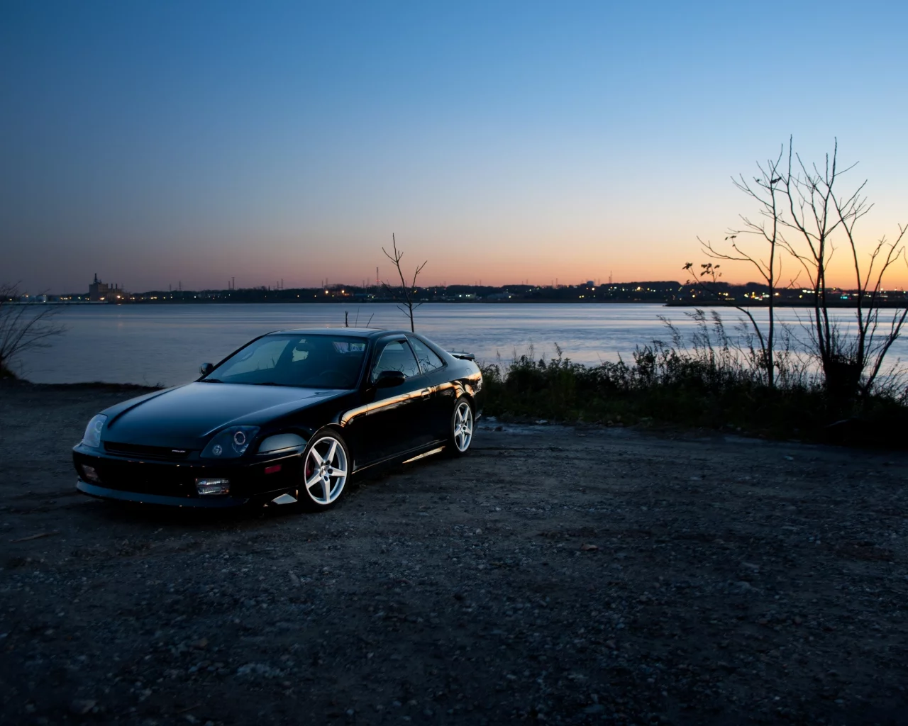 вечер, панарама, wallpapers auto, city, фото, honda prelude, обои авто
