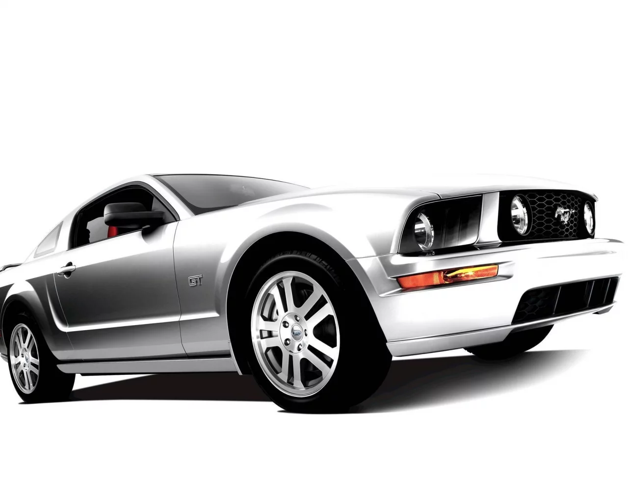машина, белый фон, mustang gt