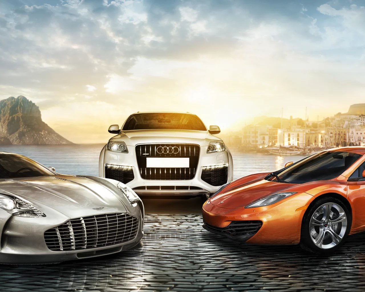 остров, тачка, ibiza, test drive unlimted 2, город, океан, aston martin, ибица, пляж