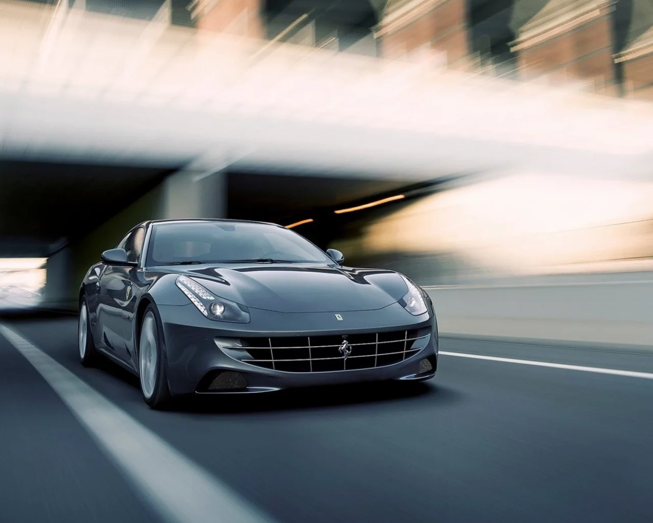 тоннель, феррари, в движении, ferrari